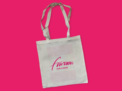 Canvas Bag con scritta di Frisson Oltre Il Piacere e ondine rosa