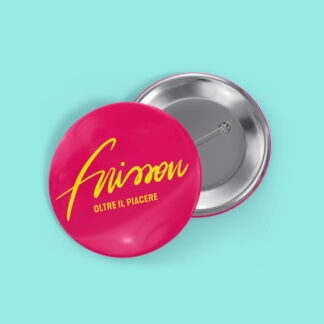 Spillette di Frisson magenta con logo giallo