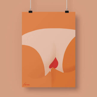illustrazione di una persona con slip con un cuore rosso