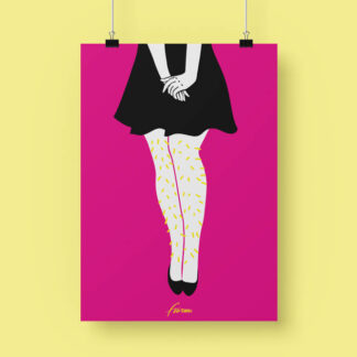 illustrazione di una persona con una gonna nera e peli sulle gambe