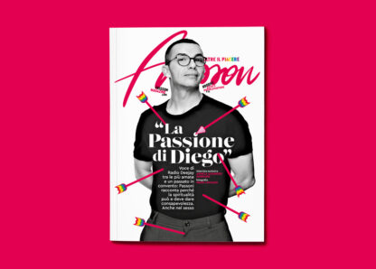 Copertina Frisson n.12 con Diego Passoni trafitto da alcune frecce illustrate