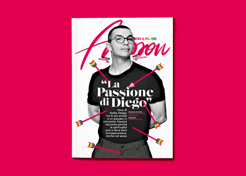 Copertina Frisson n.12 con Diego Passoni trafitto da alcune frecce illustrate