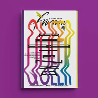 Copertina Frisson n.16 con lettering di resistenza queer